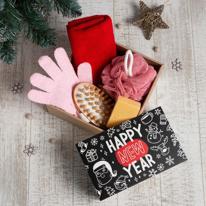 фото Подарочный набор этель happy new year полотенце 30х60см и аксс (5 предм.) nobrand