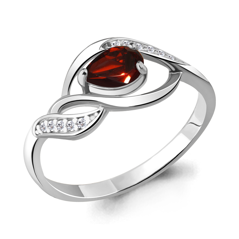

Кольцо из серебра с гранатом р. , Aquamarine 6901103А_925_р, 6901103А_925_р