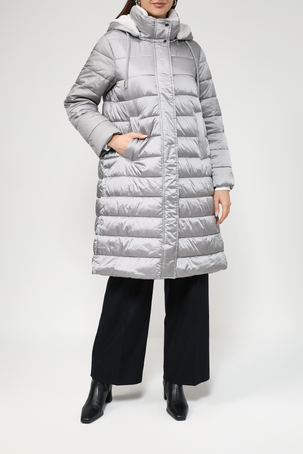 

Пальто женское Gerry Weber 250224-31192 серое 48, Серый, 250224-31192
