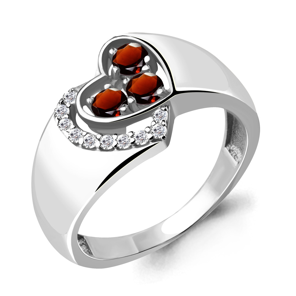 

Кольцо из серебра с гранатом р. 16 Aquamarine 6901203А_925_р, 6901203А_925_р