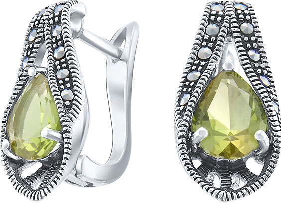 

Серьги из серебра с султанитом/марказитом Silver Wings 220011-306-39, 220011-306-39