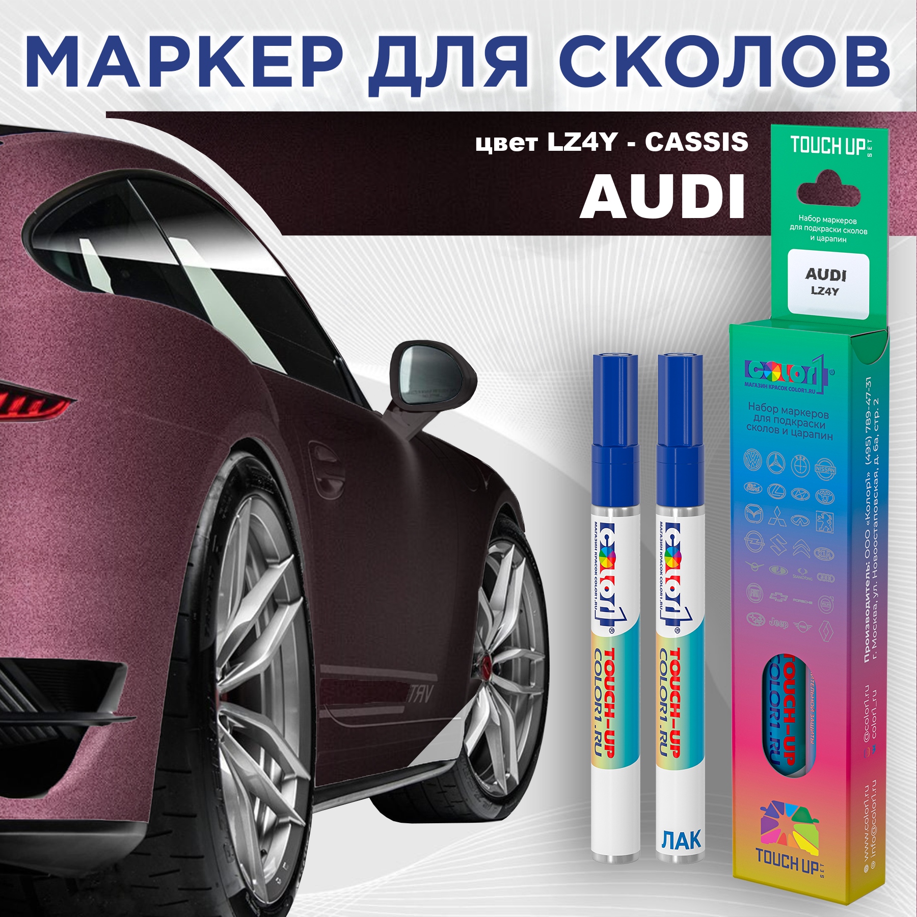 

Маркер с краской AUDI, цвет LZ4Y - CASSIS, Прозрачный, AUDILZ4YCASSISMRK-1