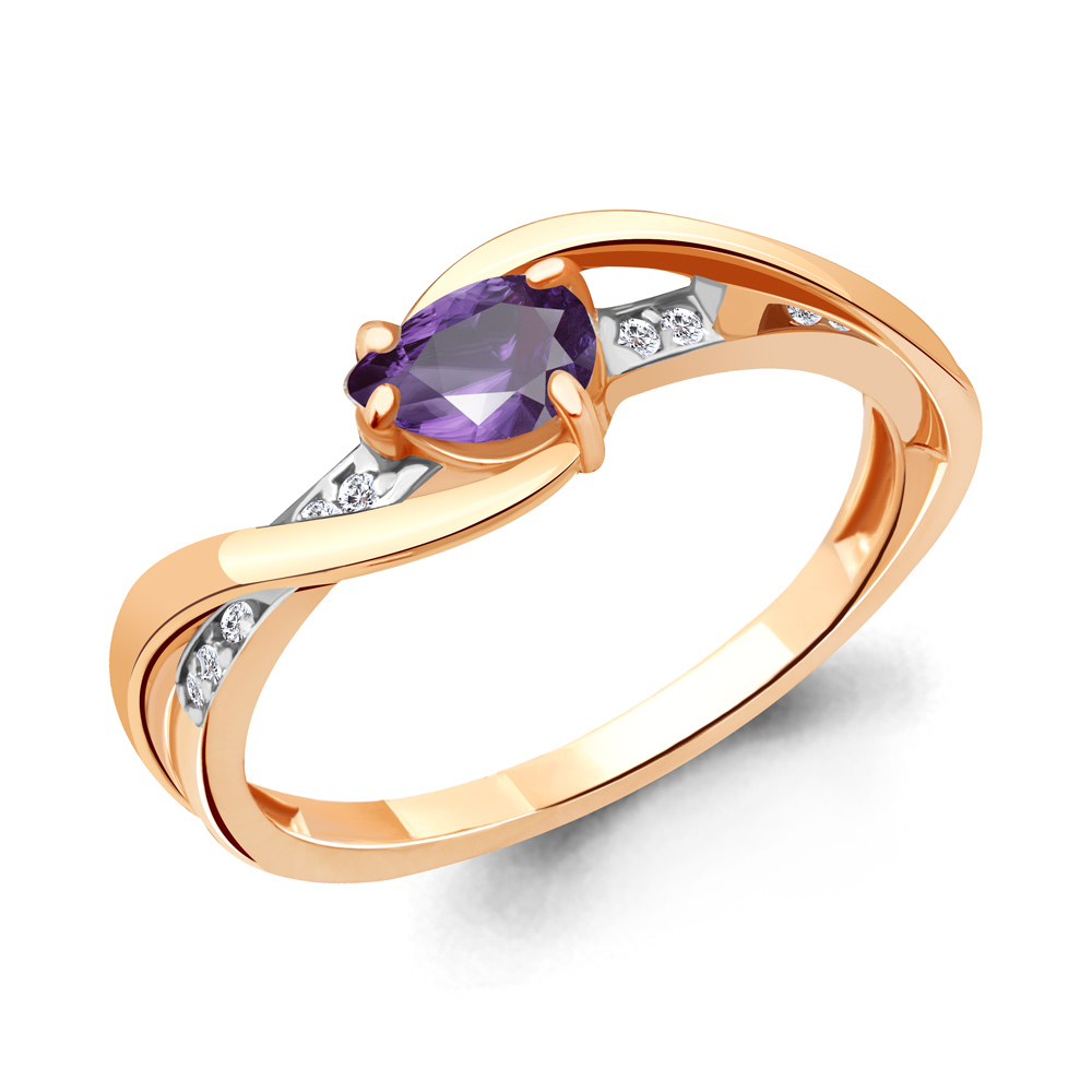 

Кольцо из серебра с аметистом р. 20 Aquamarine 6901604А_925_з, 6901604А_925_з