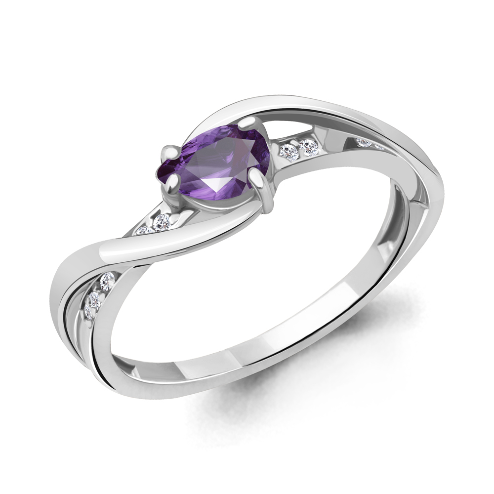 

Кольцо из серебра с аметистом р. , Aquamarine 6901604А_925_р, 6901604А_925_р