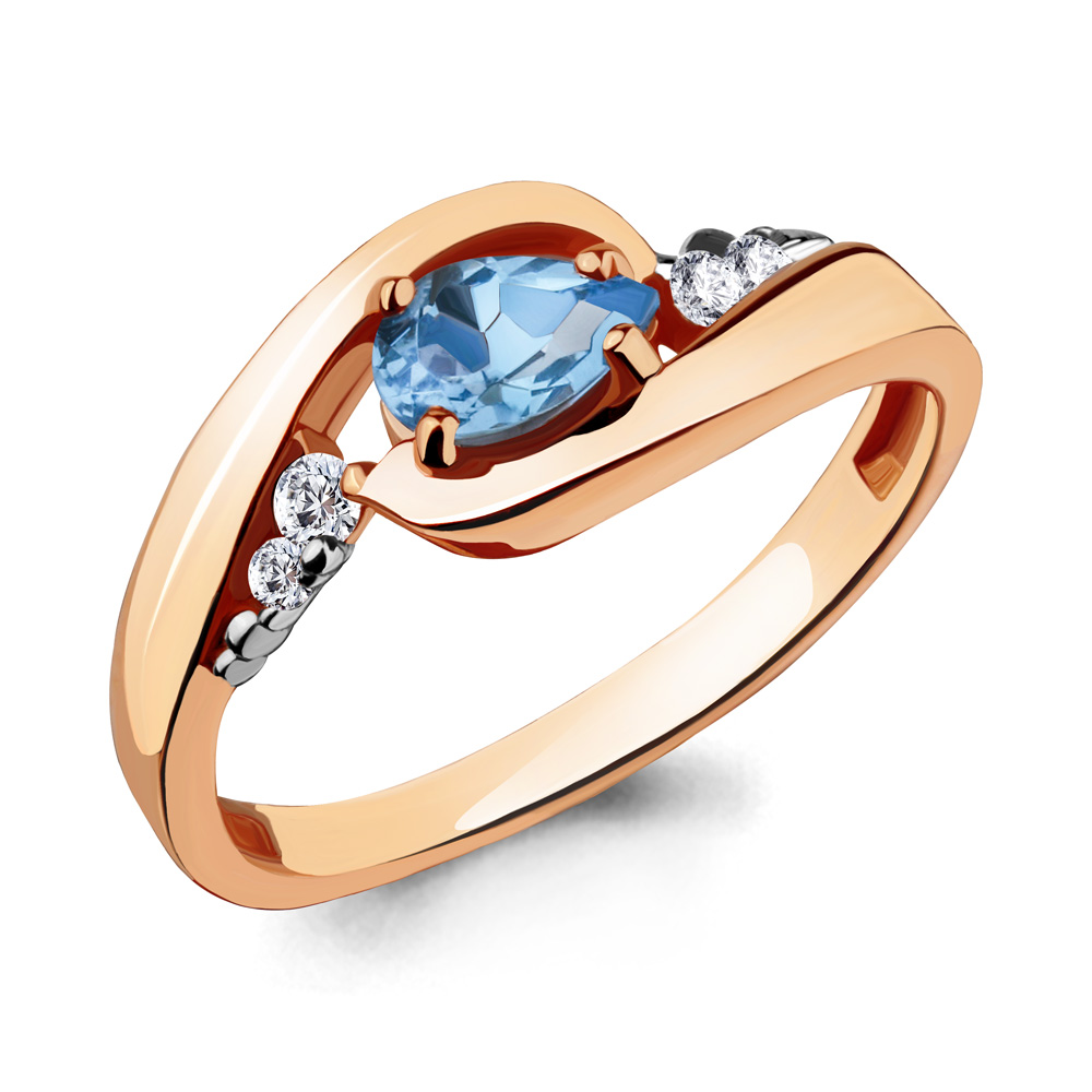 

Кольцо из серебра с топазом р.  Aquamarine 6901705А_925_з, 6901705А_925_з