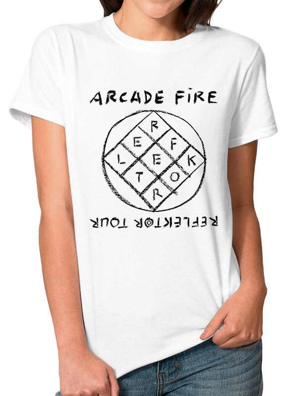 

Футболка женская Design Heroes Arcade Fire - Reflektor Tour белая M, Белый, Arcade Fire - Reflektor Tour