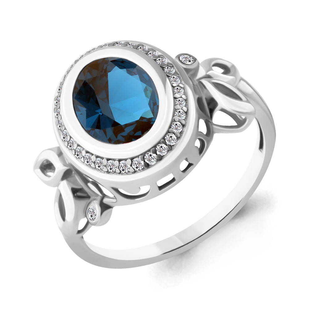 

Кольцо из серебра с топазом р. , Aquamarine 6901893А_925_р, 6901893А_925_р