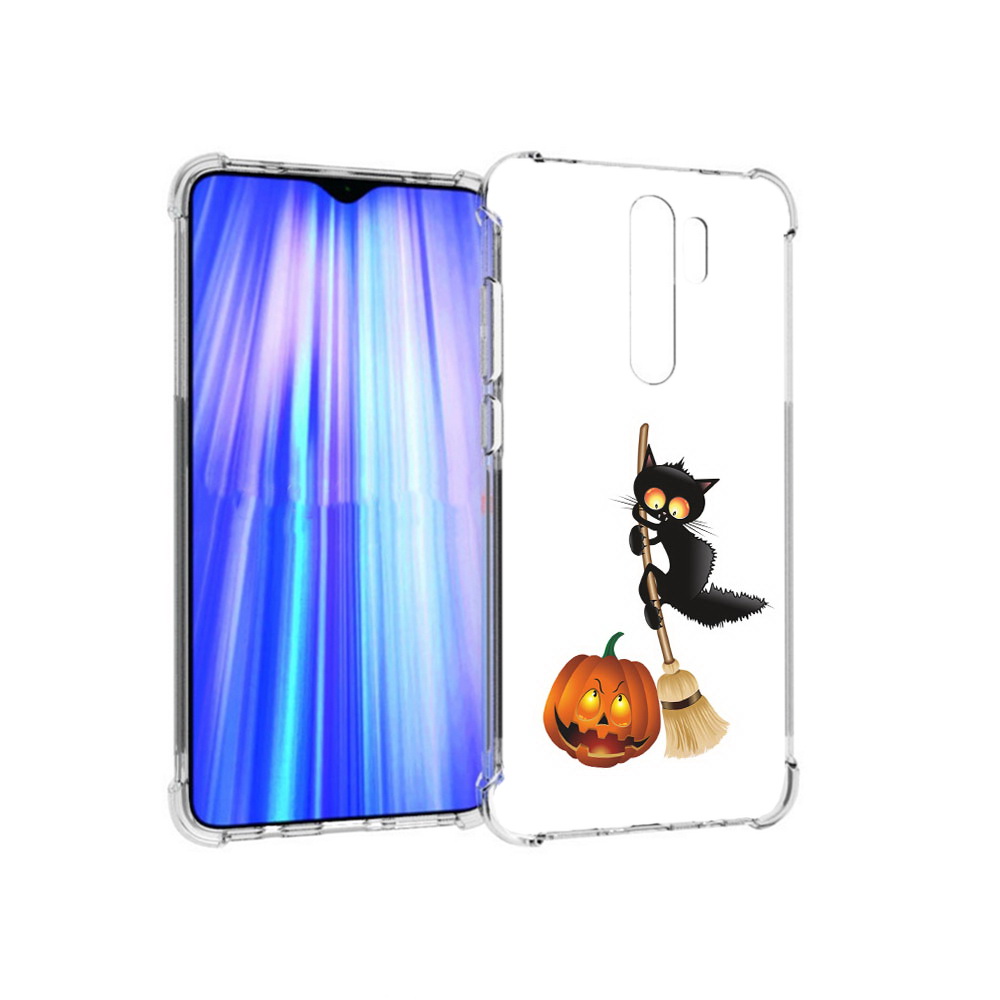 

Чехол MyPads Tocco для Xiaomi Redmi Note 8 Pro хэлуинский котик (PT135544.276.667), Прозрачный, Tocco