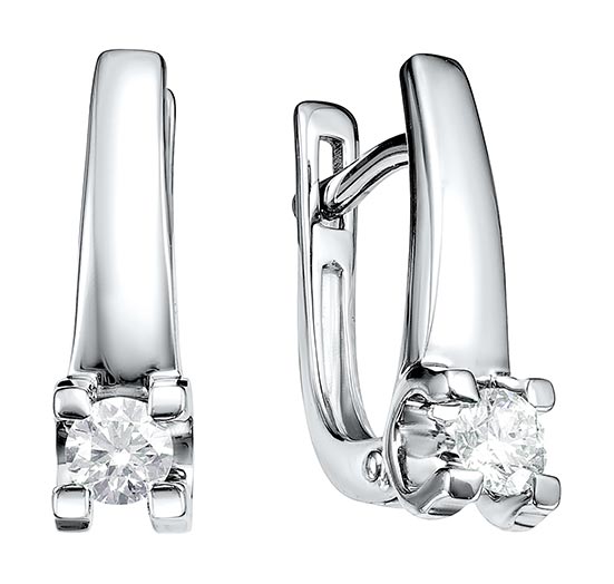 

Серьги из белого золота с бриллиантом АЛЬКОР 22927-200, 22927-200