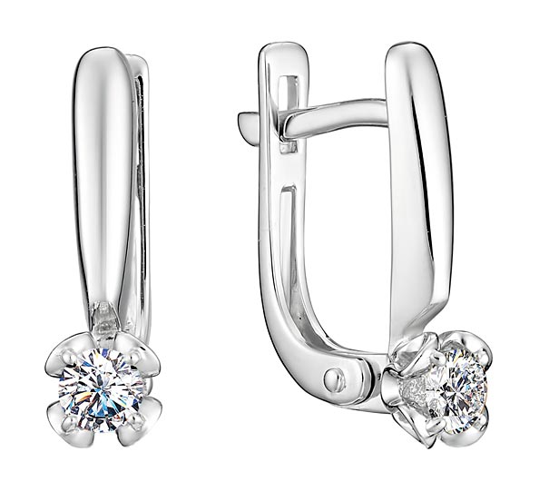

Серьги из белого золота с бриллиантом АЛЬКОР 22959-200, 22959-200