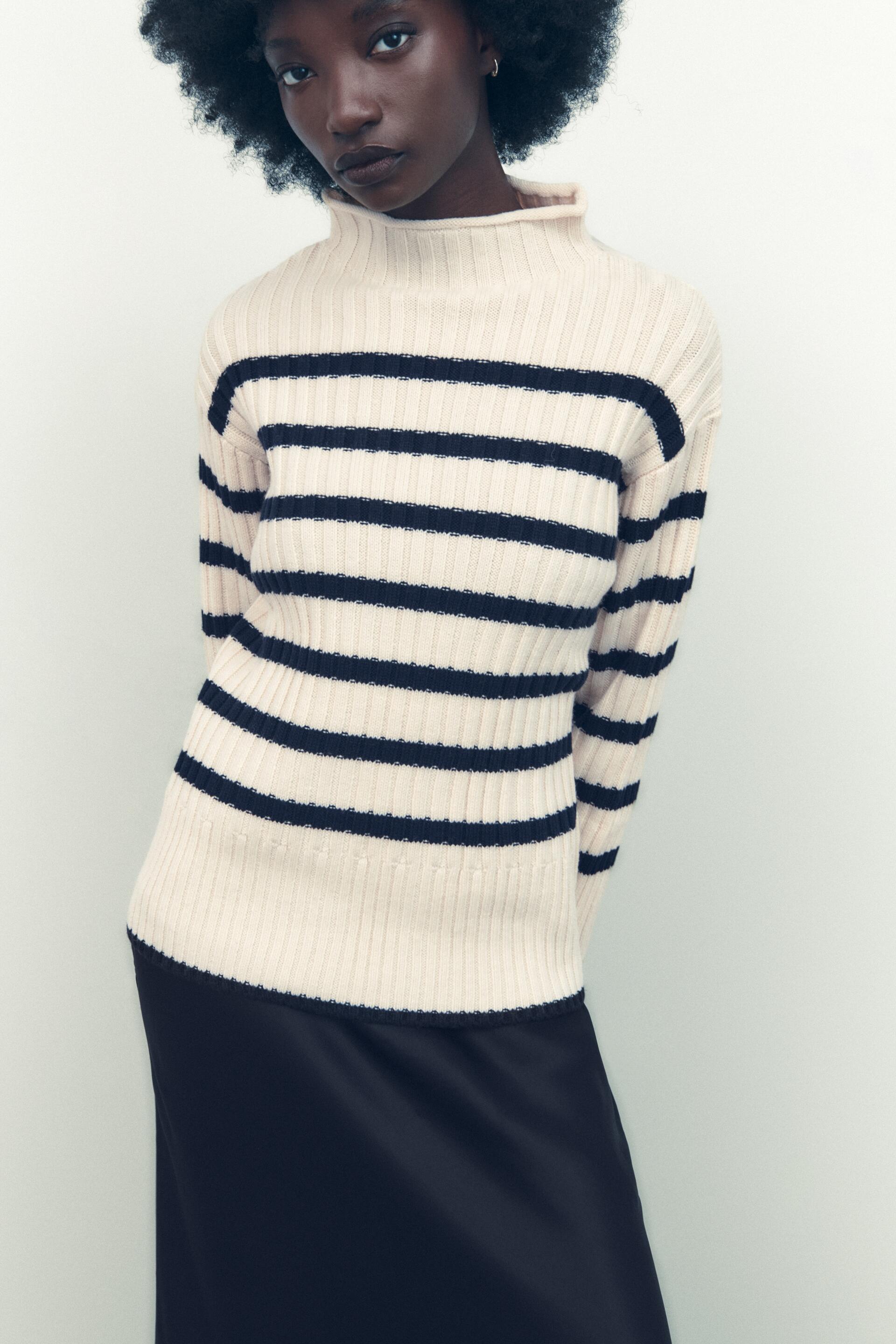 Джемпер женский ZARA 06873113 бежевый L (доставка из-за рубежа)
