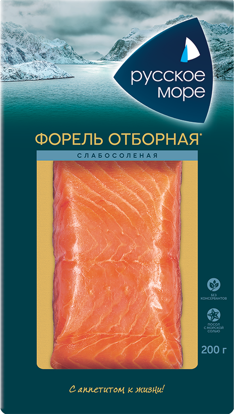 Форель Русское море филе-кусок, слабосоленая, 200 г