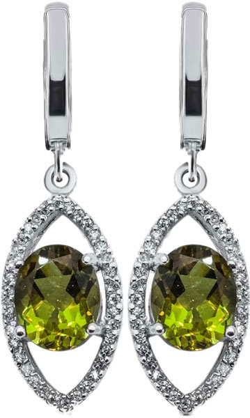 

Серьги из серебра с султанитом/фианитом Silver Wings 22VSFSK00547-19, 22VSFSK00547-19