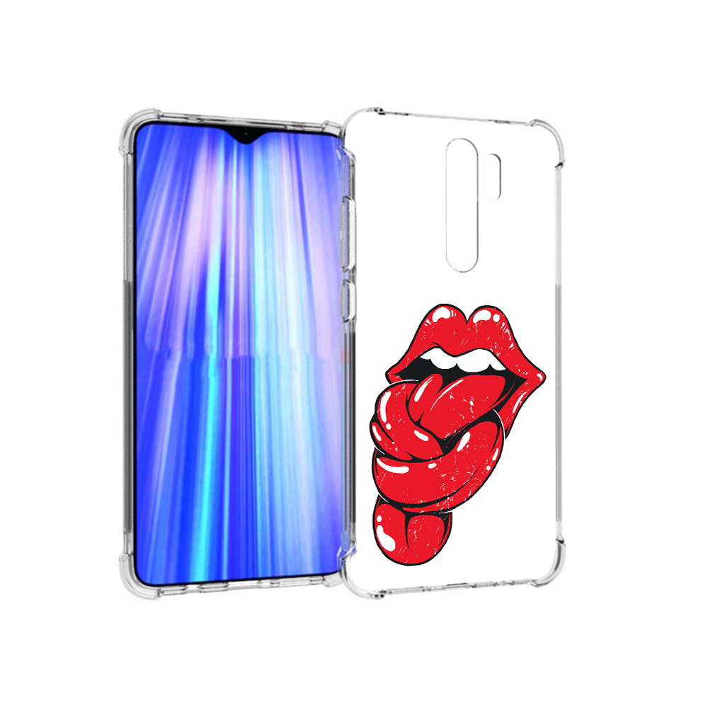 

Чехол MyPads Tocco для Xiaomi Redmi Note 8 Pro яркие губы с языком (PT135544.276.705), Прозрачный, Tocco