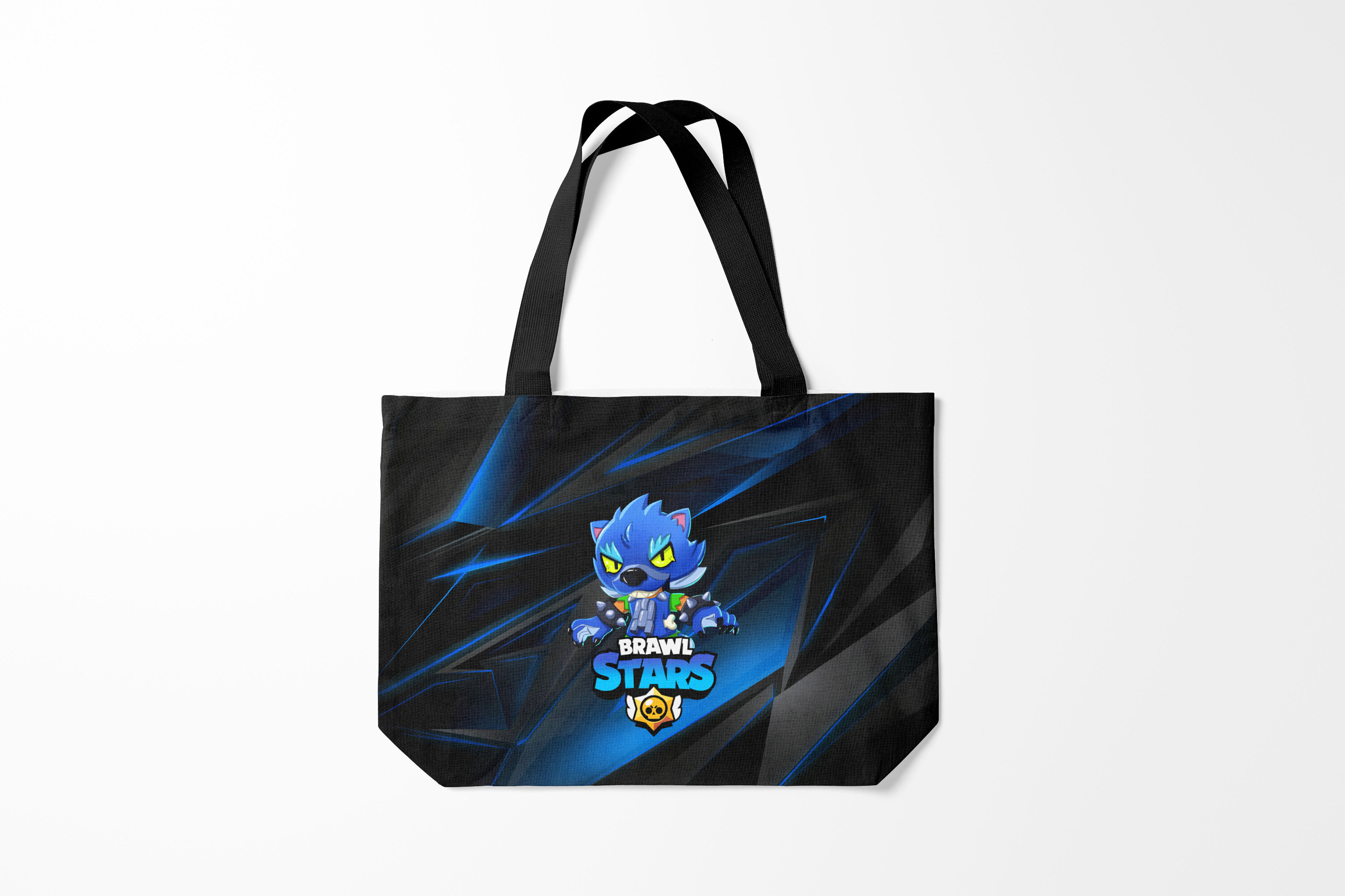 

Сумка шoппер унисекс Burnettie Brawl Stars B.S. LEON WEREWOLF, черный, Brawl Stars B.S. LEON WEREWOLF
