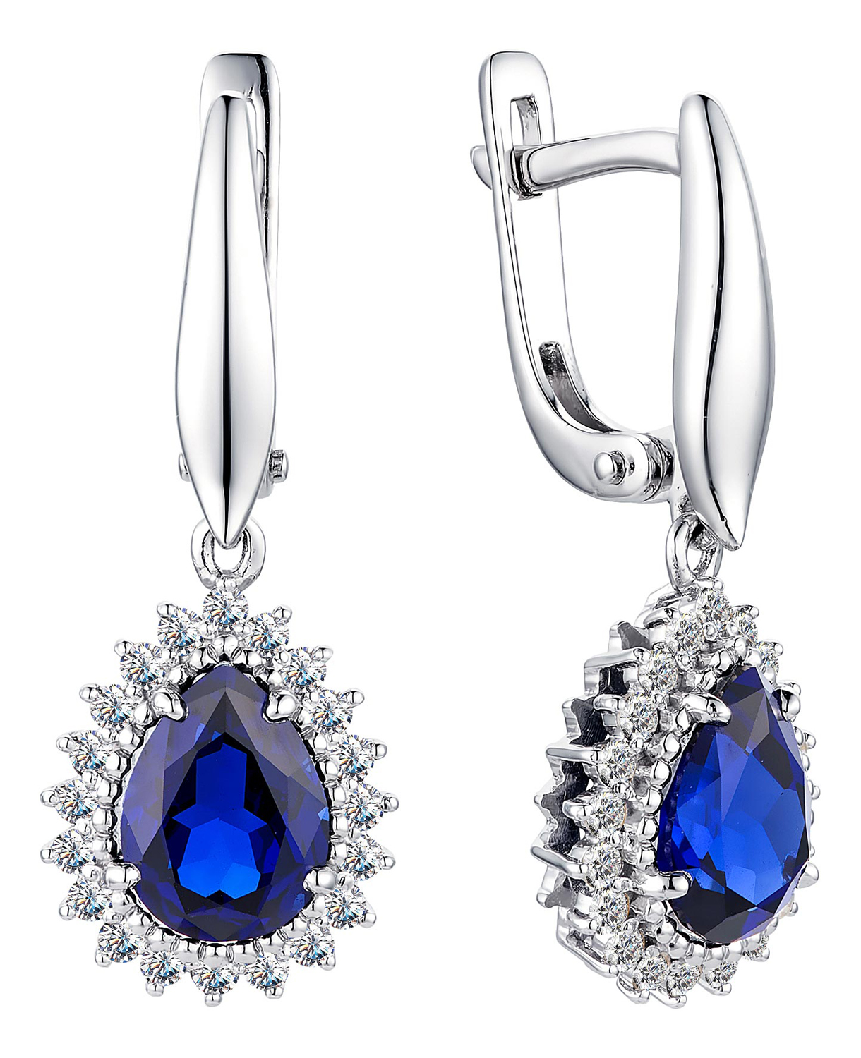 

Серьги из белого золота с сапфиром/бриллиантом АЛЬКОР 23154-230, 23154-230