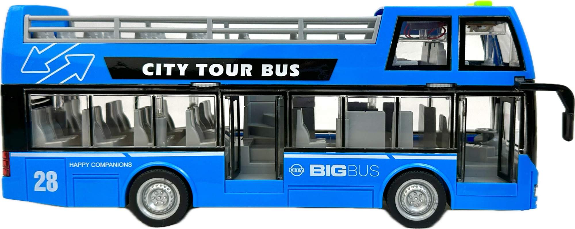 

Двухэтажный автобус Play Smart City 1 16 двери открываются синий, City 1