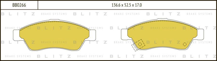 

Тормозные колодки BLITZ передние BB0266