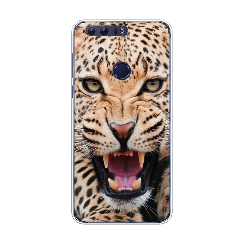 

Чехол на Honor 8 "Леопард 3d", Бежевый;черный, 60950-6