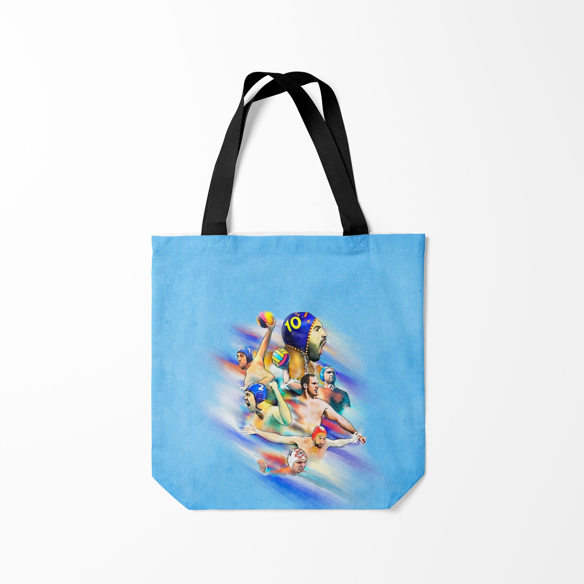 

Сумка шoппер унисекс Burnettie Water polo players, голубой, Water polo players