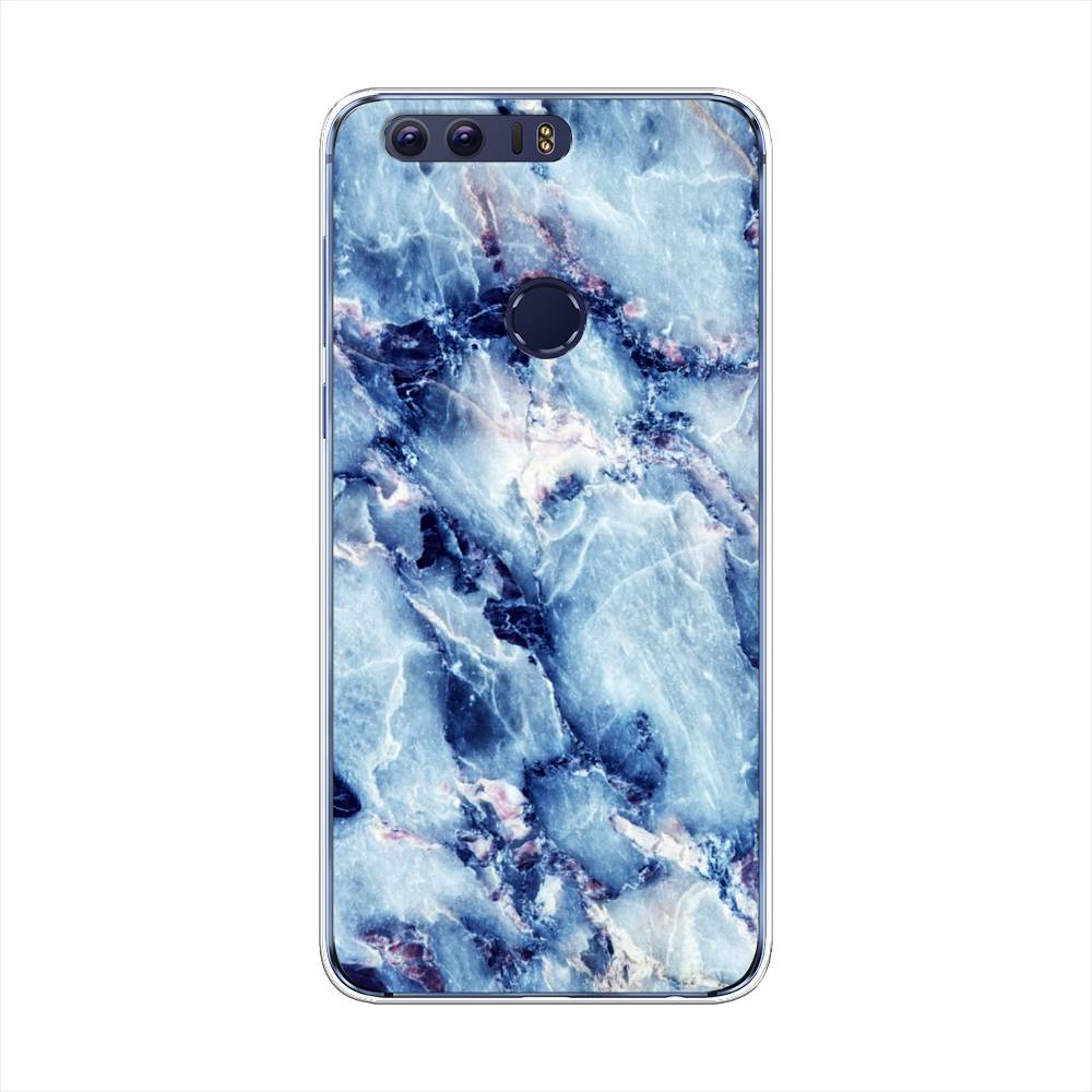 

Чехол на Honor 8 "Мрамор с синими прожилками", Синий, 60950-3