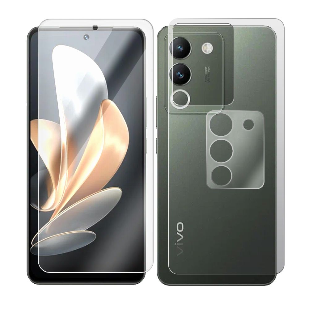 

Комплект из защитных гибридных стекол Krutoff для Vivo V29e перед/зад/камера