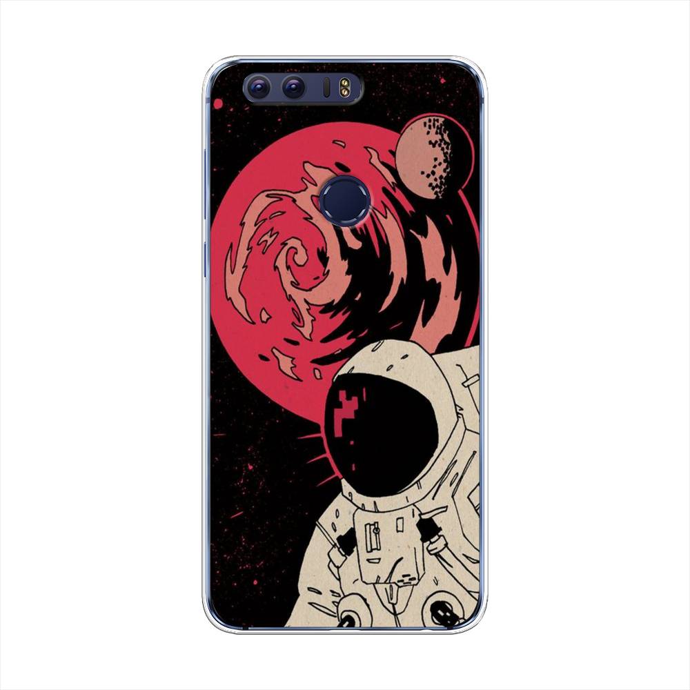 

Чехол на Honor 8 "Космонавт возле Марса", Черный;красный, 60950-2