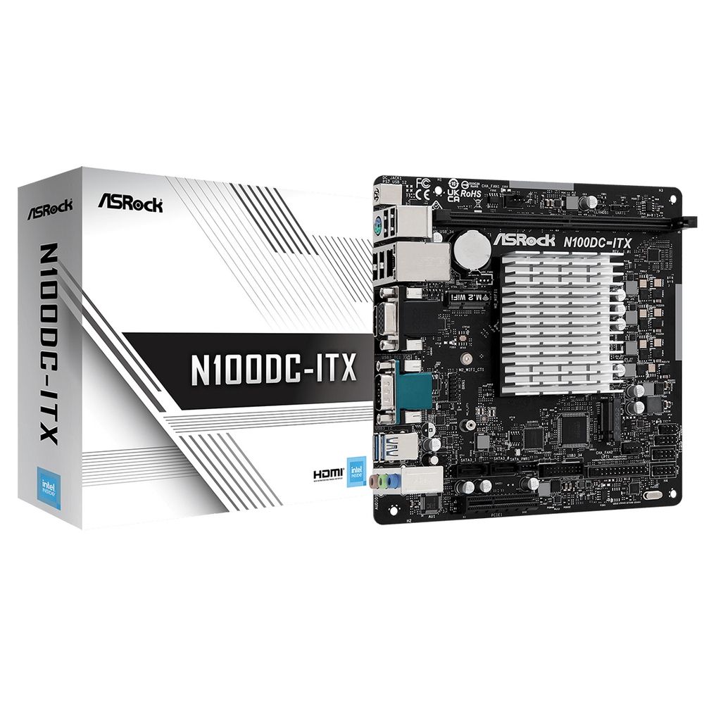 

Материнская плата со встроенным процессором ASRock N100DC-ITX (N100DC-ITX), N100DC-ITX