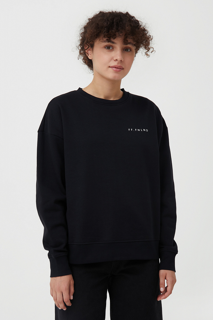 

Свитшот женский Finn Flare B21-110101 черный L, B21-110101