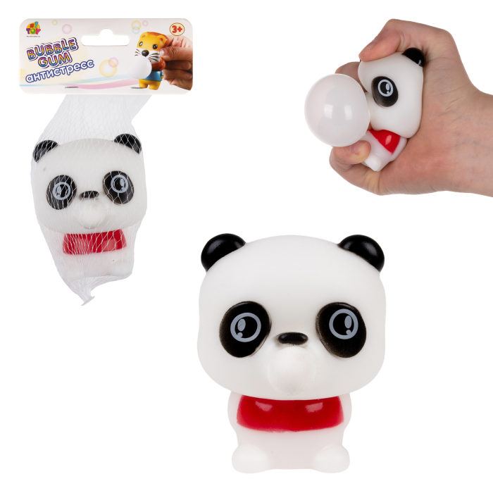Игрушка-антистресс 1toy Bubble Gum-антистресс Животные 7,5х6х6 см, панда munchkin игрушка для ванны слоник bubble bestie