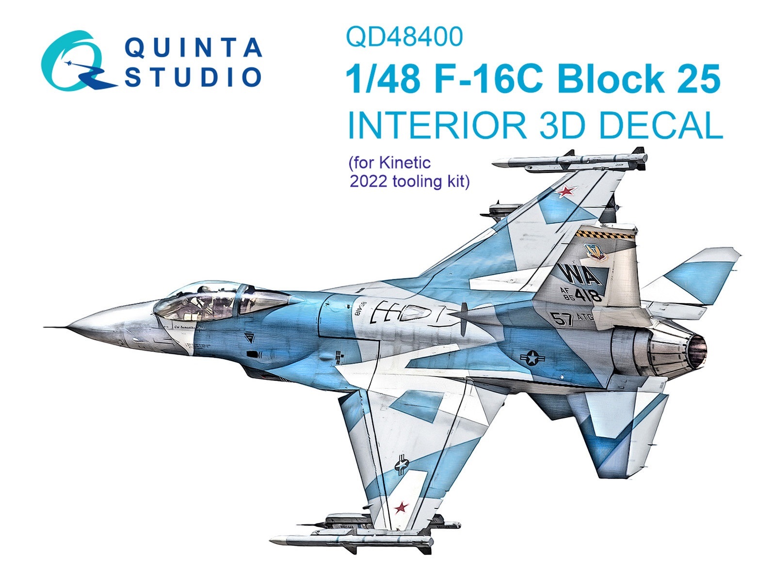 QD48400 3D Декаль интерьера кабины F-16C block 25 Kinetic 2022г. разработки