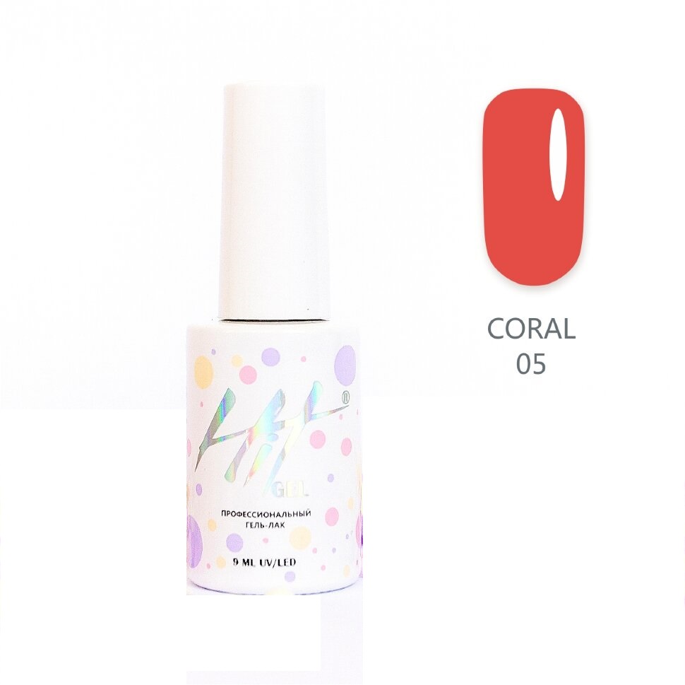 фото Гель-лак hit gel coral №05