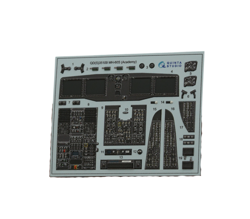 QDS-35109 3D Декаль интерьера кабины MH-60S  Academy Малая верcия