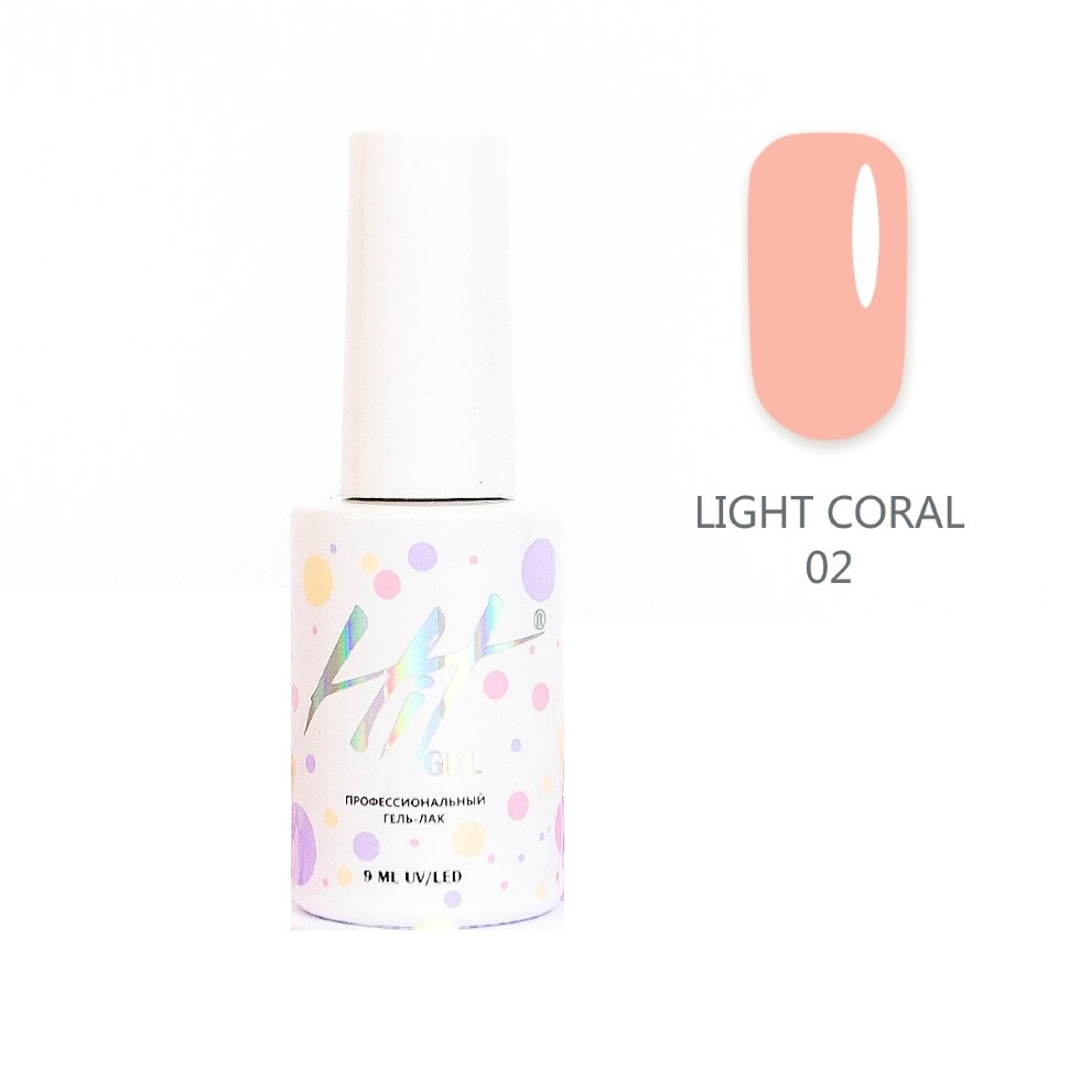 фото Гель-лак hit gel light coral №02