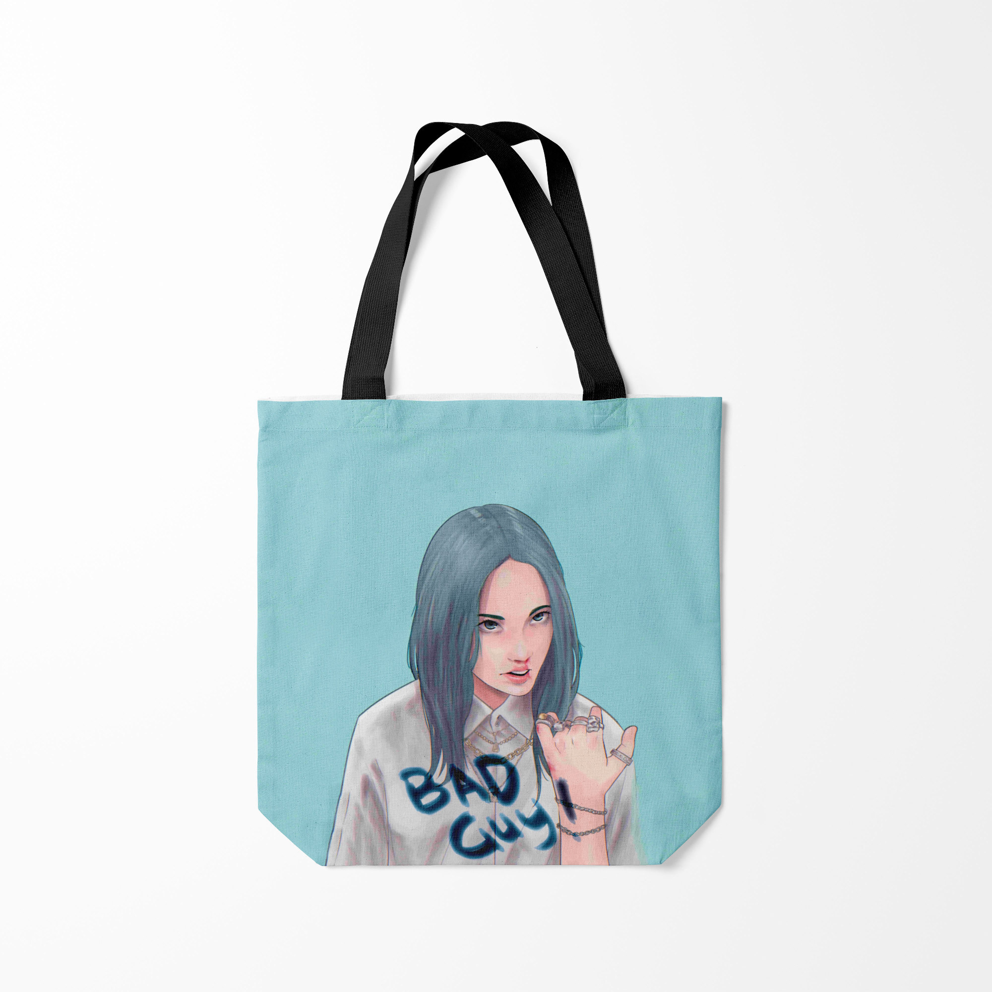 

Сумка шoппер унисекс Burnettie Billie Eilish, голубой, Billie Eilish
