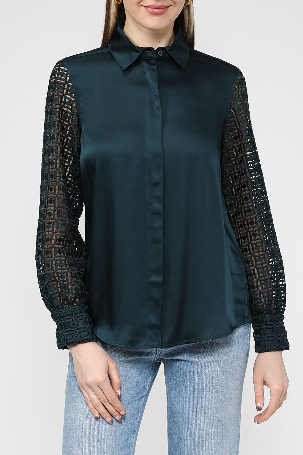 

Блуза женская Gerry Weber 260047-31437 хаки 46, 260047-31437