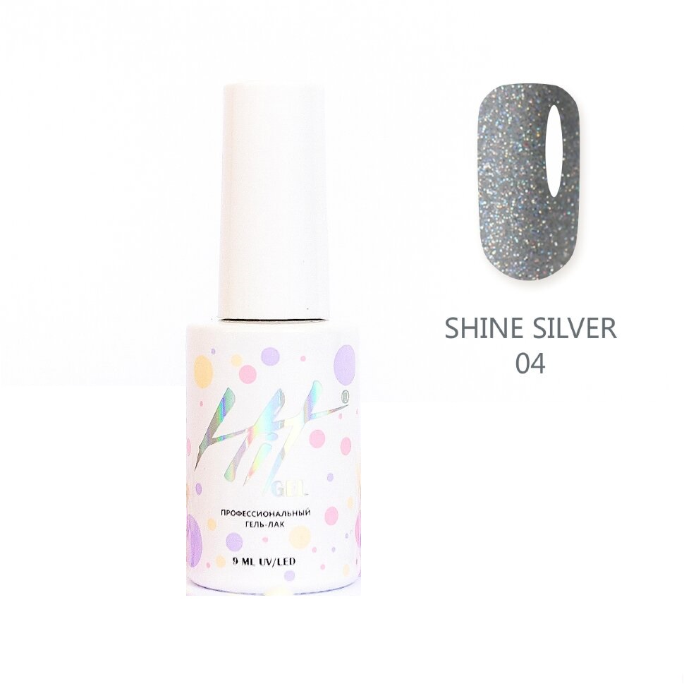 фото Гель-лак hit gel shine silver №04