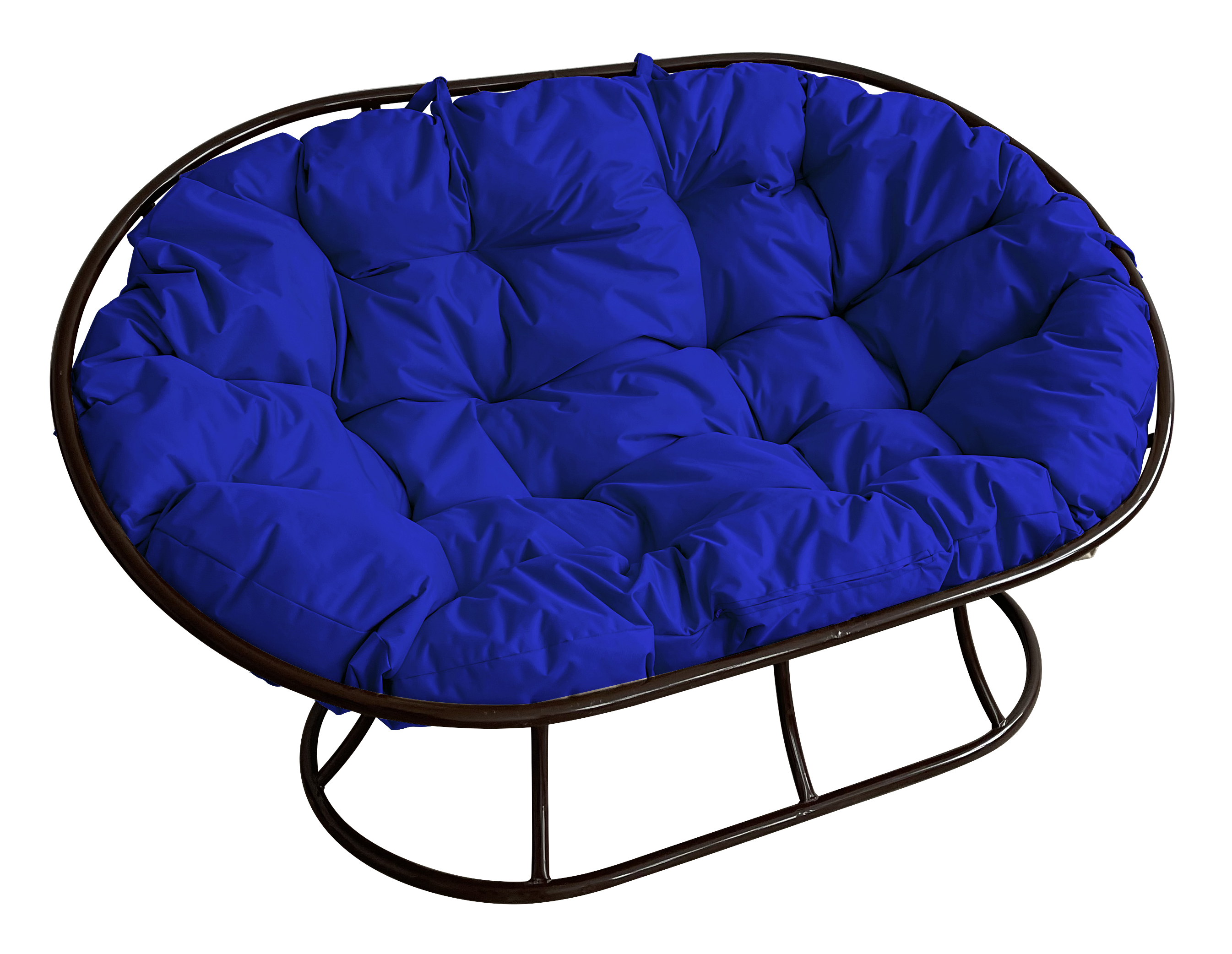 фото Диван садовый m-group мамасан без ротанга черное синяя подушка