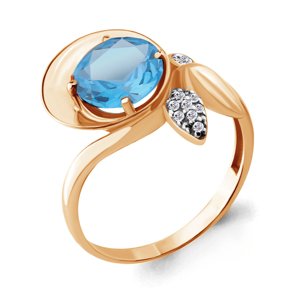 

Кольцо из серебра с топазом р. , Aquamarine 6901992А_925_з, 6901992А_925_з
