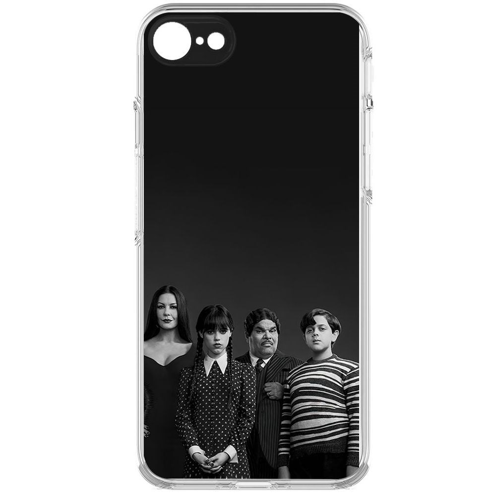 

Чехол-накладка Уэнсдей Аддамс - Семейка Аддамс для iPhone 7/8/SE 2020 с защитой камеры, Прозрачный