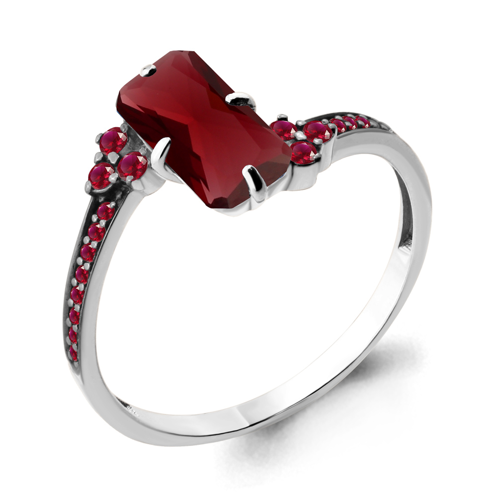 

Кольцо из серебра с гранатом р. , Aquamarine 6902085В_925_р, 6902085В_925_р