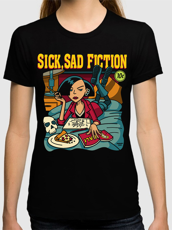 фото Футболка женская design heroes дарья - sick sad world черная 2xl