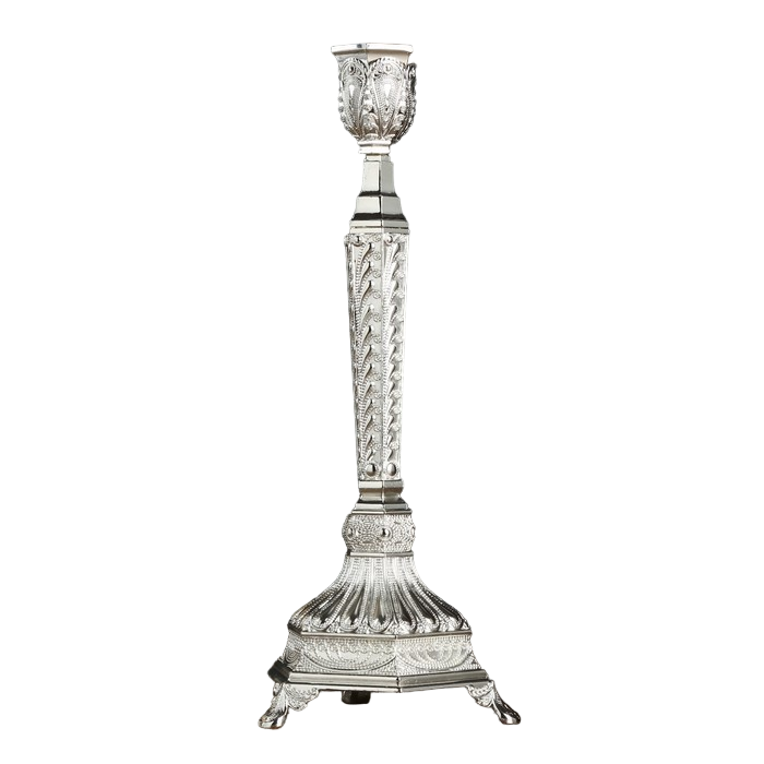 

Подсвечник металл на 1 свечу "Узорный" серебро 25х10х9,5 см