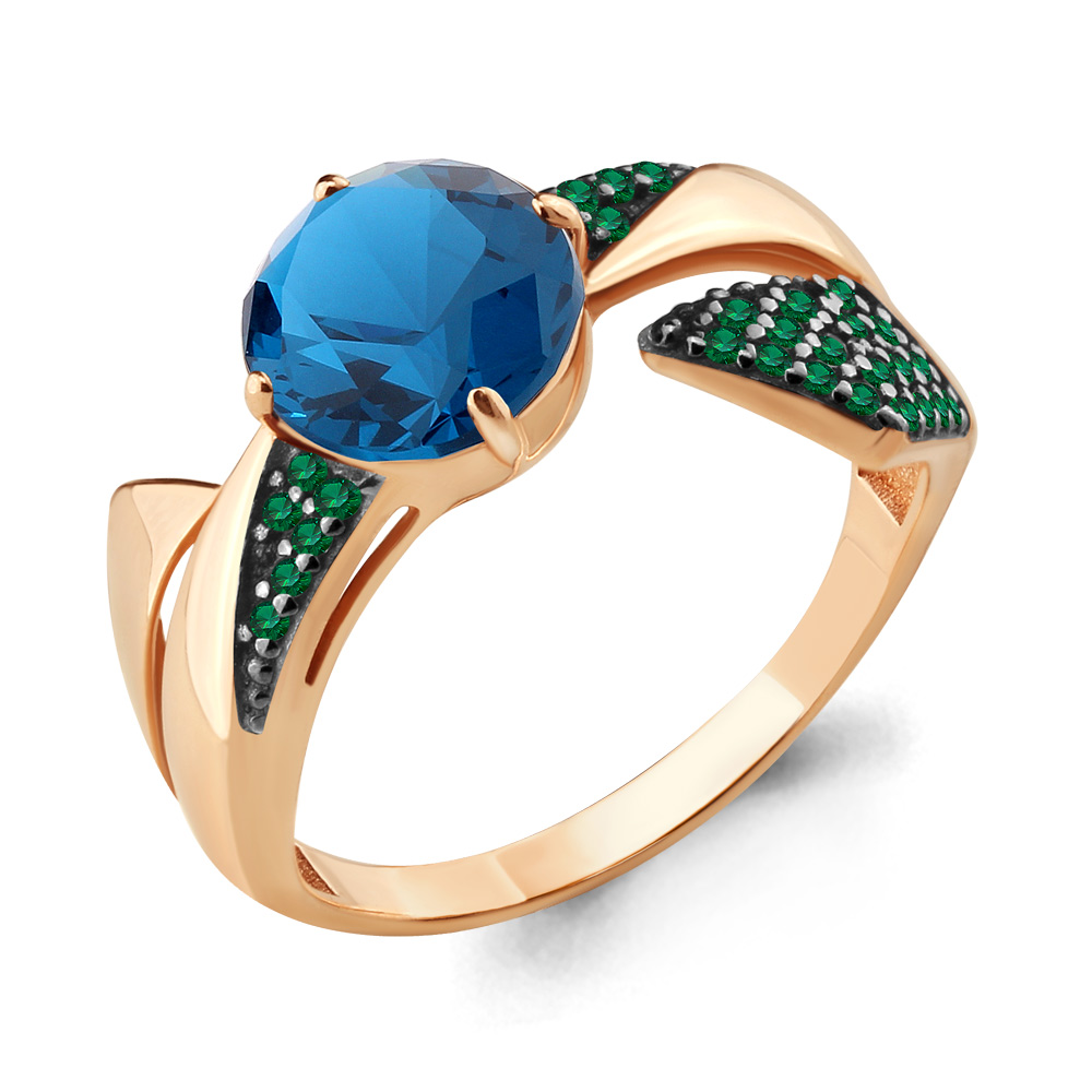 

Кольцо из серебра с топазом р. , Aquamarine 6902193Г_925_з, 6902193Г_925_з