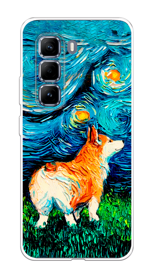 

Чехол на Infinix Hot 50 Pro Корги звёздная ночь, Коричневый;белый;зеленый, 3106950-1