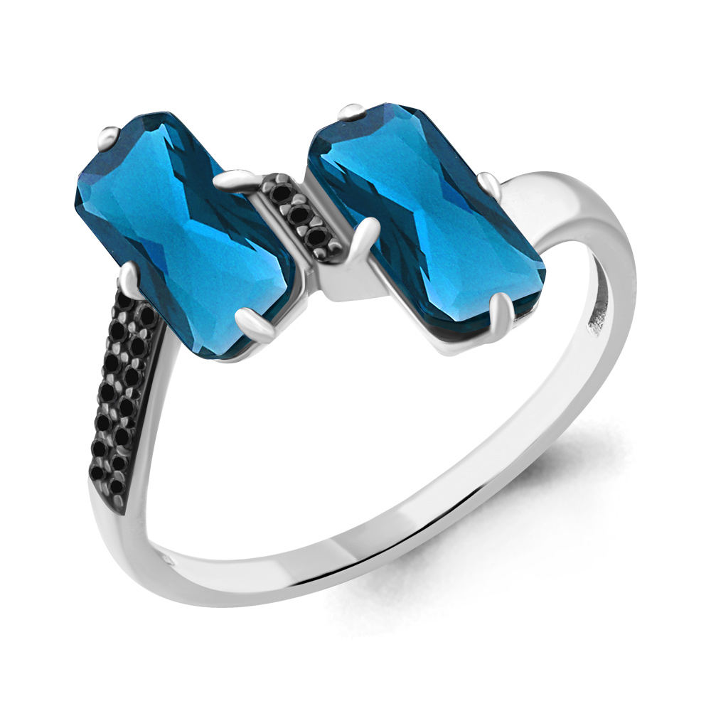 

Кольцо из серебра с топазом р.  Aquamarine 6902293Ч_925_р, 6902293Ч_925_р