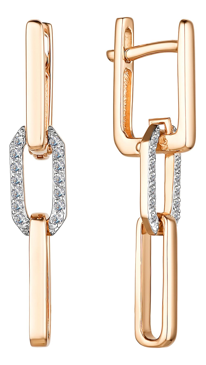

Серьги из красного золота с бриллиантом АЛЬКОР 24014-100, 24014-100