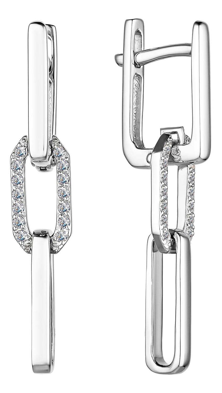 

Серьги из белого золота с бриллиантом АЛЬКОР 24014-200, 24014-200
