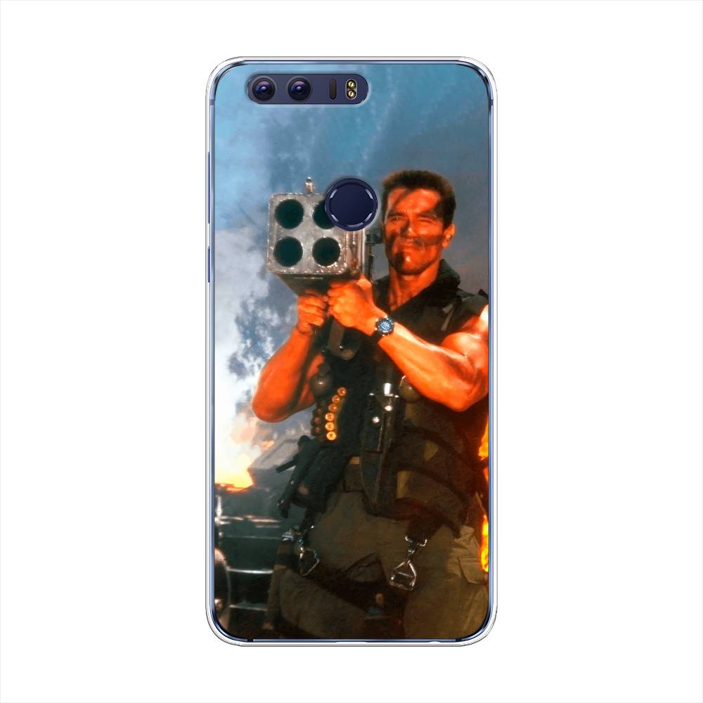 

Чехол на Honor 8 "Арнольд Шварцнеггер с базукой", Голубой;коричневый, 60950-6