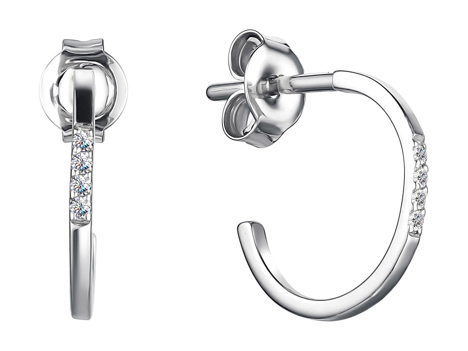 

Серьги-пусеты из белого золота с бриллиантом АЛЬКОР 24225-200, 24225-200